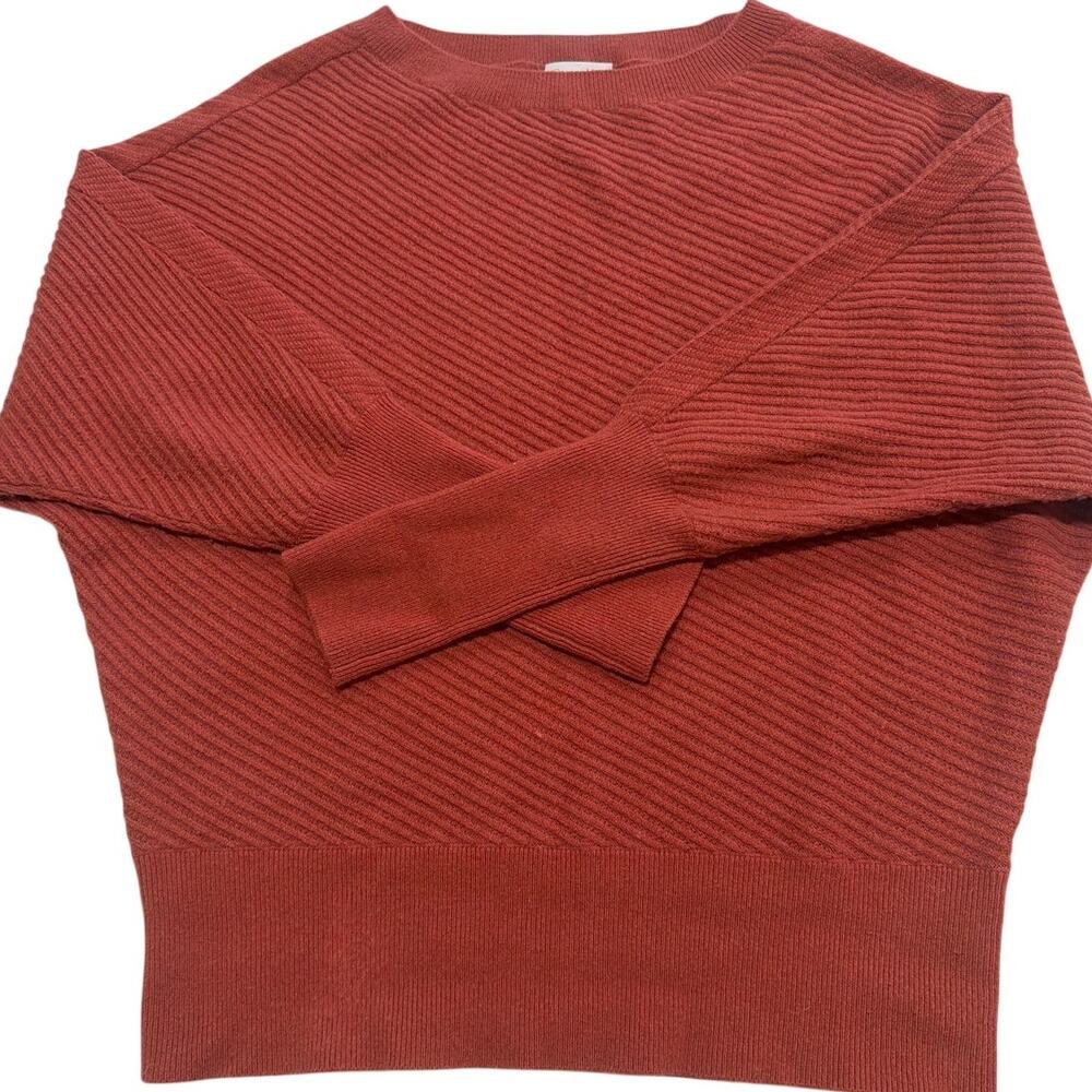 Garnet Hill Women's Medium 100% Cashmere Sweater Coral Pink Pullover Knit